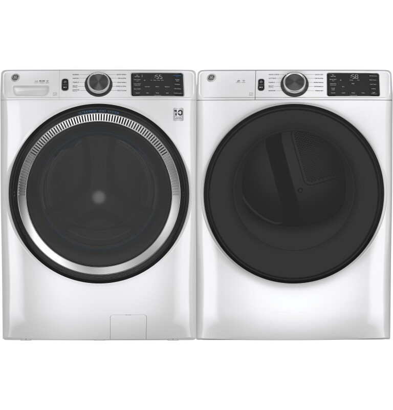7.8 cu. ft. Capacity Smart Front Load Electric Dryer with Sanitize Cycle GFD55ESSNWW
