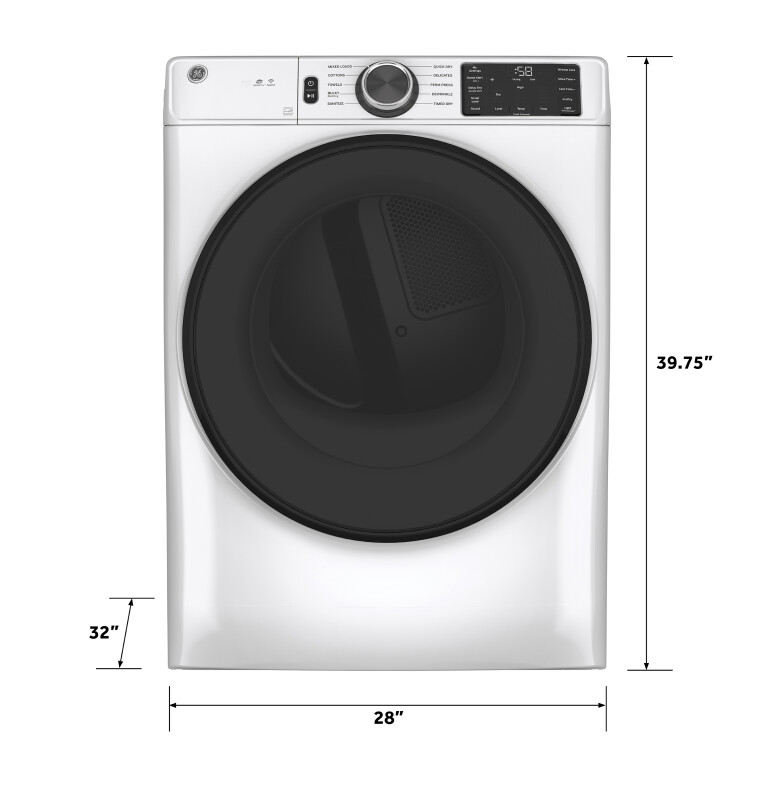 7.8 cu. ft. Capacity Smart Front Load Electric Dryer with Sanitize Cycle GFD55ESSNWW