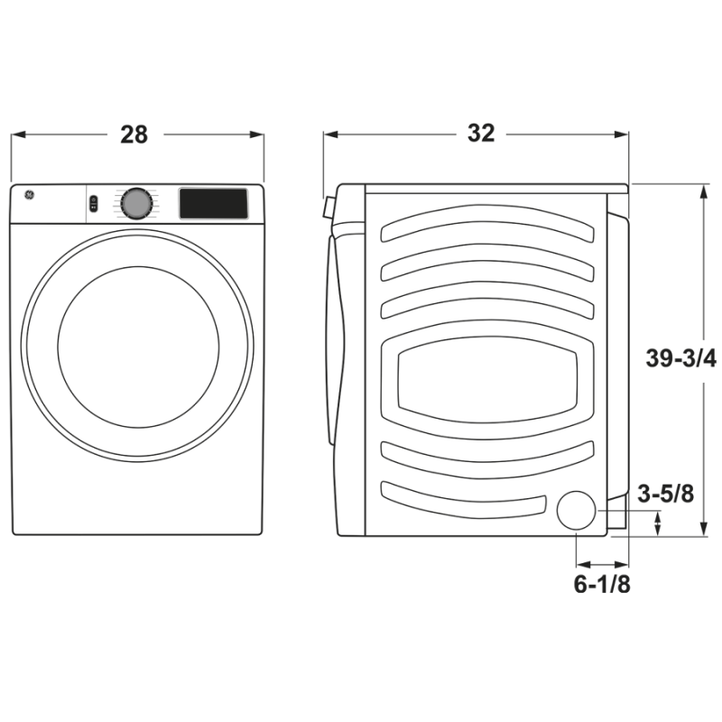 7.8 cu. ft. Capacity Smart Front Load Electric Dryer with Sanitize Cycle GFD55ESSNWW