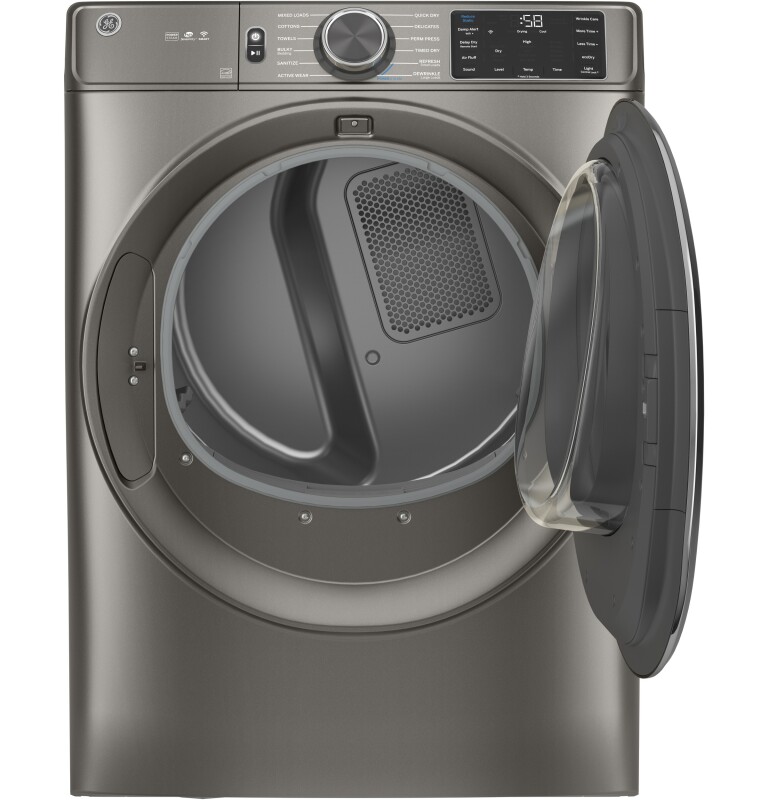 7.8 cu. ft. Capacity Smart Front Load Electric Dryer with Steam and Sanitize Cycle GFD65ESPNSN