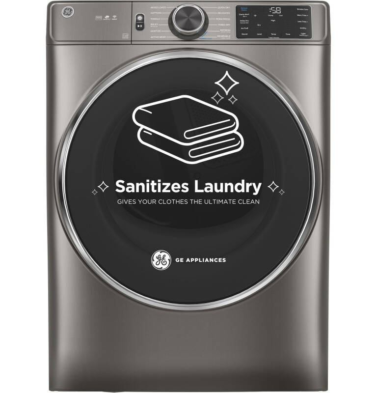 7.8 cu. ft. Capacity Smart Front Load Electric Dryer with Steam and Sanitize Cycle GFD65ESPNSN