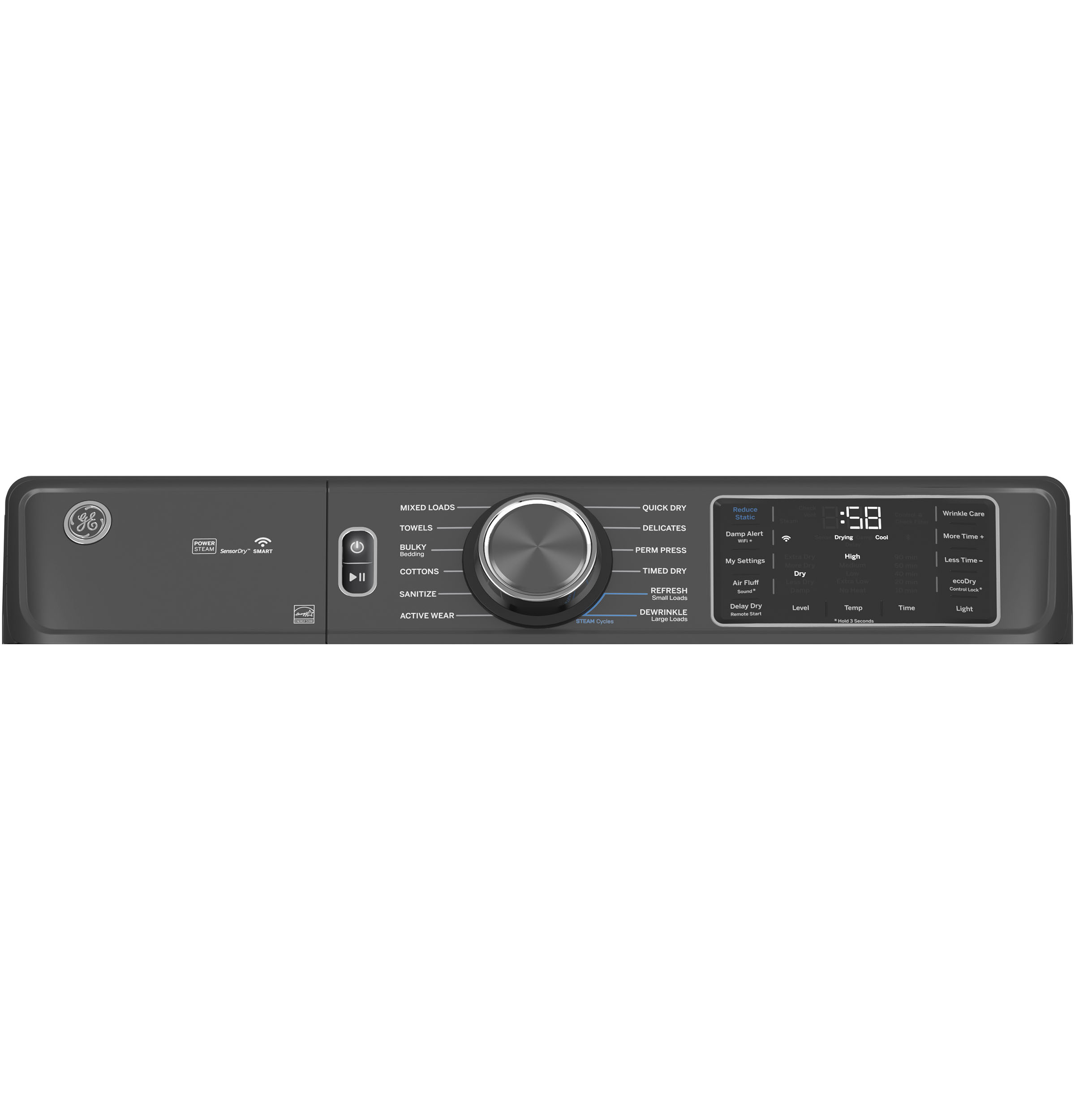 7.8 cu. ft. Capacity Smart Front Load Electric Dryer with Steam and Sanitize Cycle GFD65ESPVDS