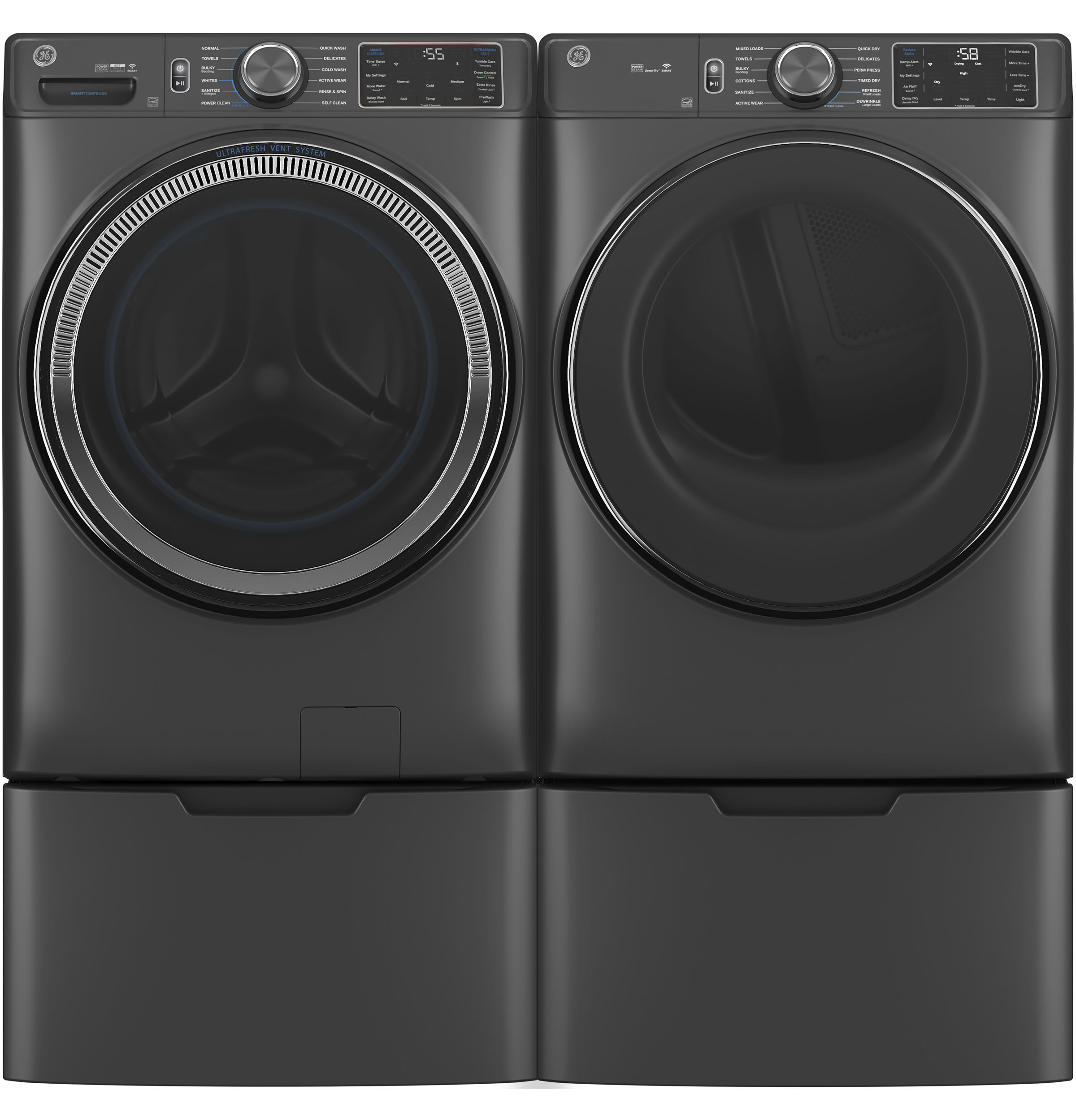 7.8 cu. ft. Capacity Smart Front Load Electric Dryer with Steam and Sanitize Cycle GFD65ESPVDS