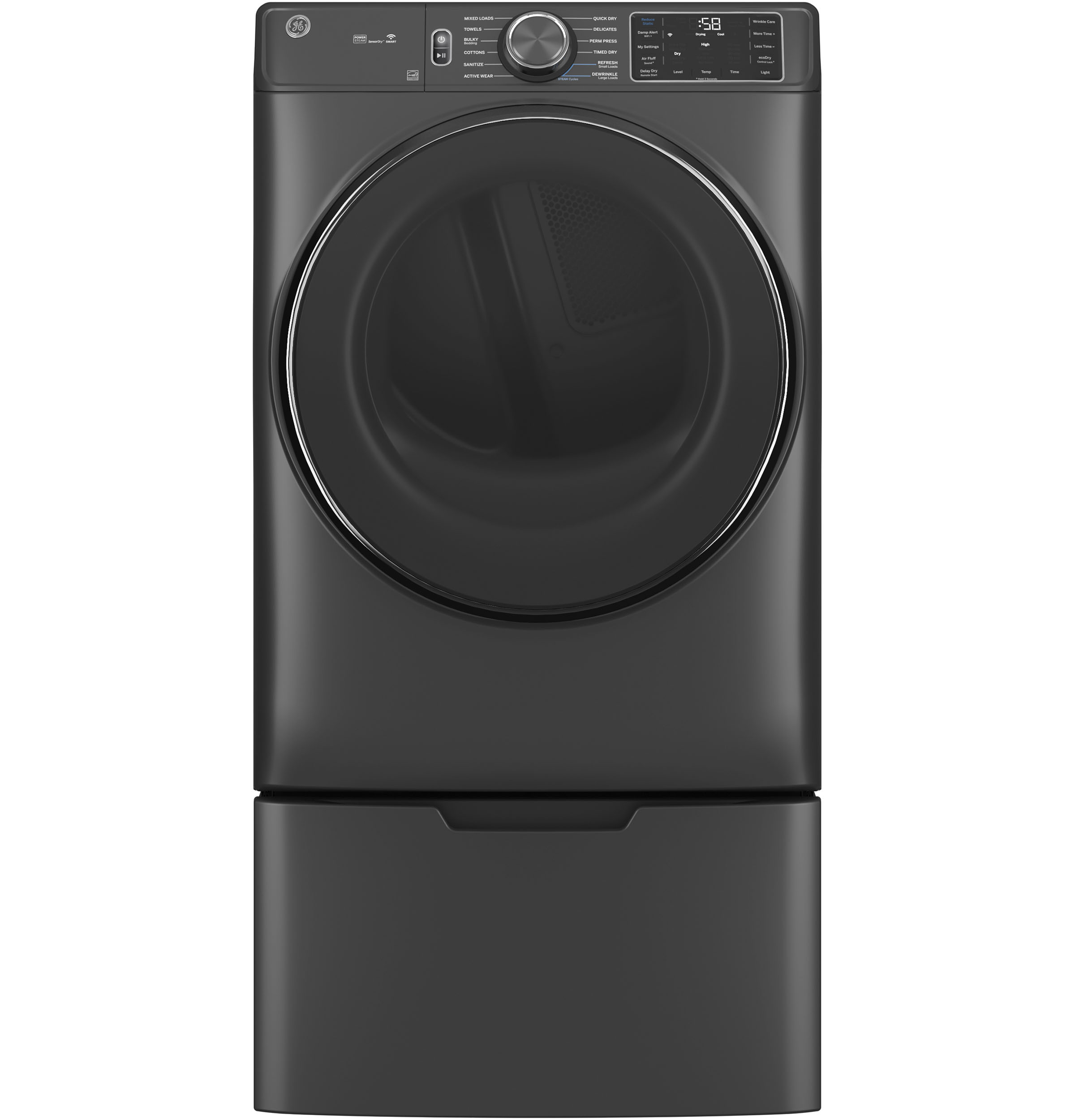 7.8 cu. ft. Capacity Smart Front Load Electric Dryer with Steam and Sanitize Cycle GFD65ESPVDS