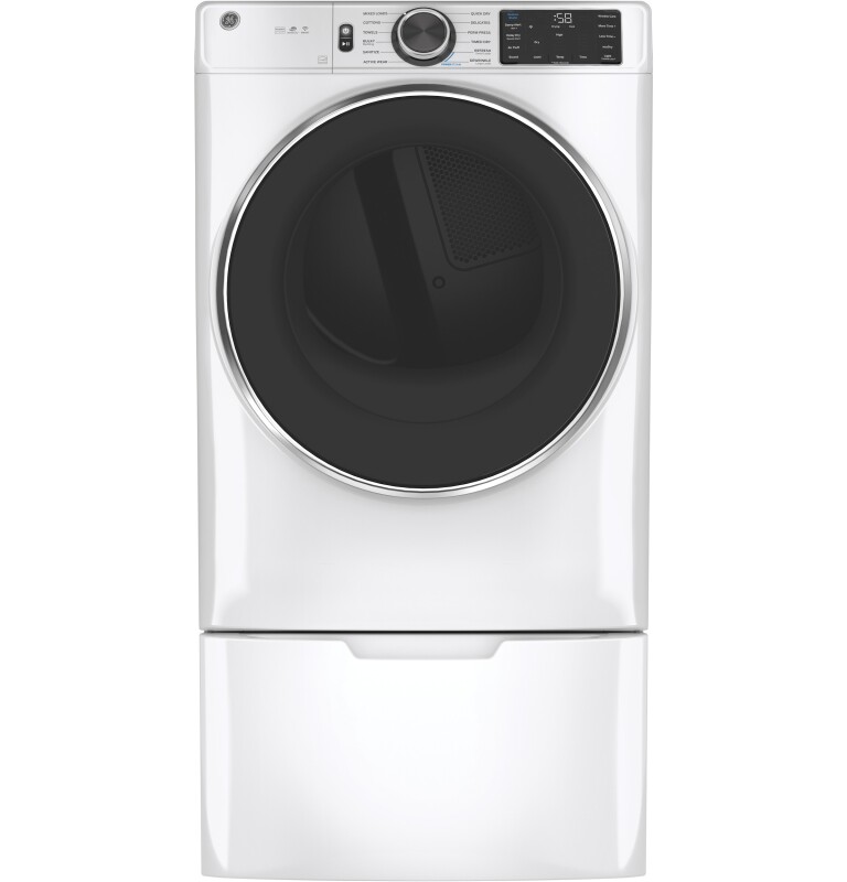 7.8 cu. ft. Capacity Smart Front Load Electric Dryer with Steam and Sanitize Cycle GFD65ESSNWW