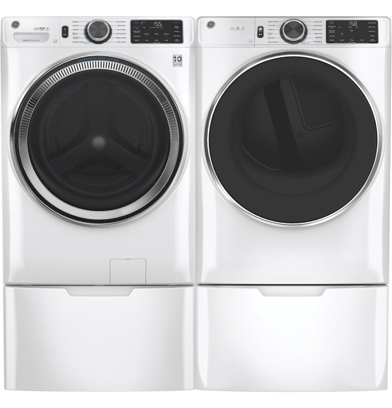 7.8 cu. ft. Capacity Smart Front Load Electric Dryer with Steam and Sanitize Cycle GFD65ESSNWW