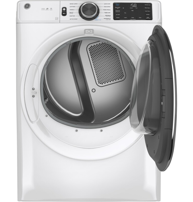 7.8 cu. ft. Capacity Smart Front Load Electric Dryer with Steam and Sanitize Cycle GFD65ESSNWW