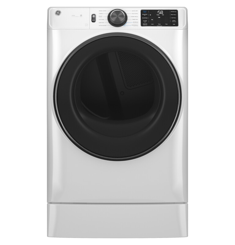 GE 7.8 cu. ft. Capacity Smart Front Load Electric Dryer with Steam and Sanitize Cycle White GFD65ESSVWW Picture 1