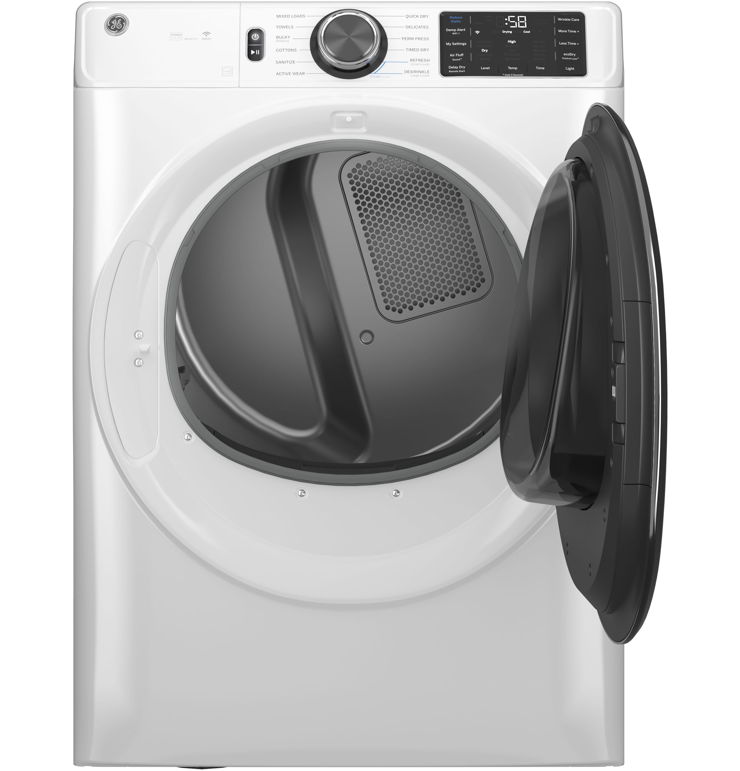 7.8 cu. ft. Capacity Smart Front Load Electric Dryer with Steam and Sanitize Cycle GFD65ESSVWW