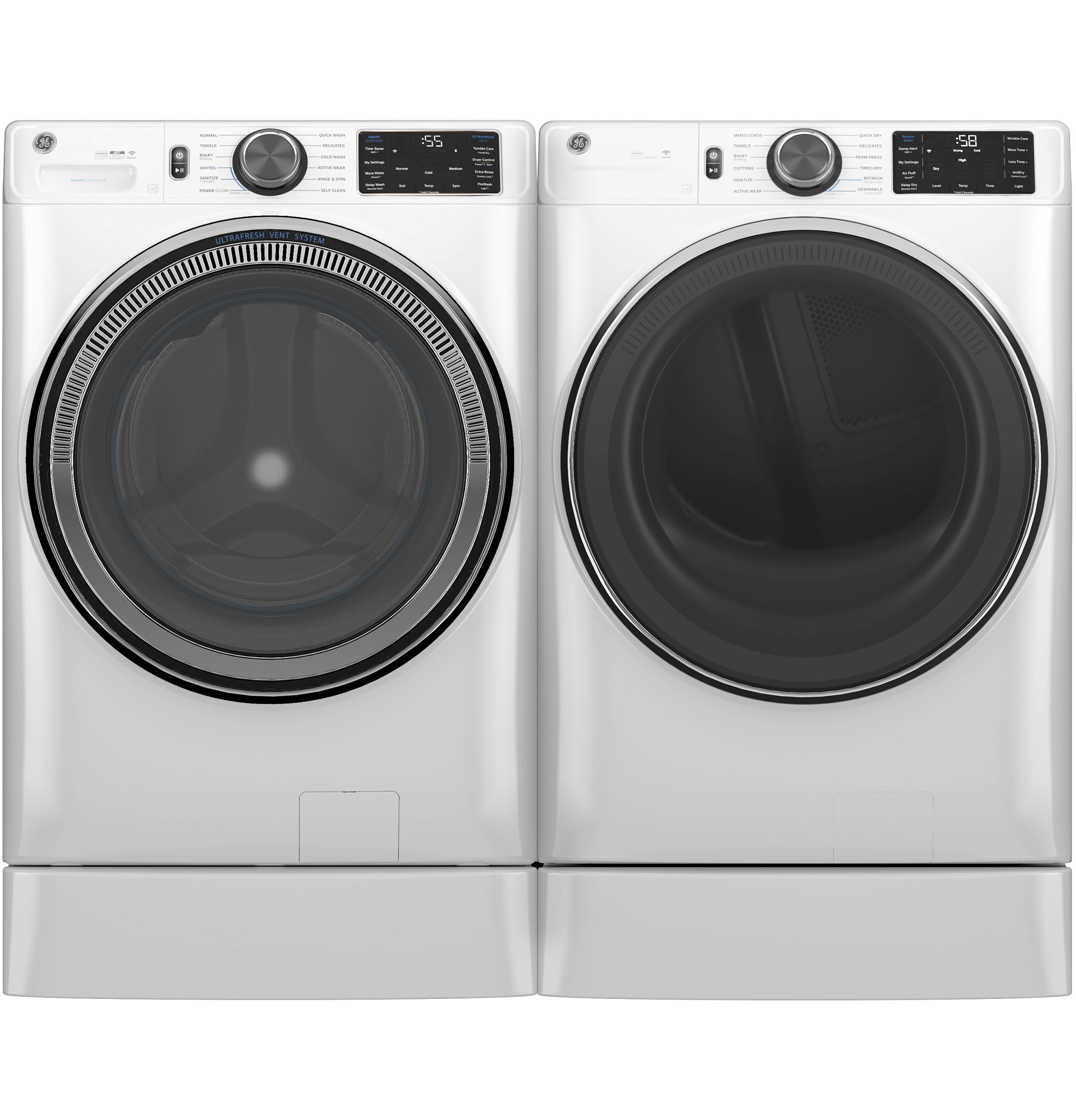 7.8 cu. ft. Capacity Smart Front Load Electric Dryer with Steam and Sanitize Cycle GFD65ESSVWW