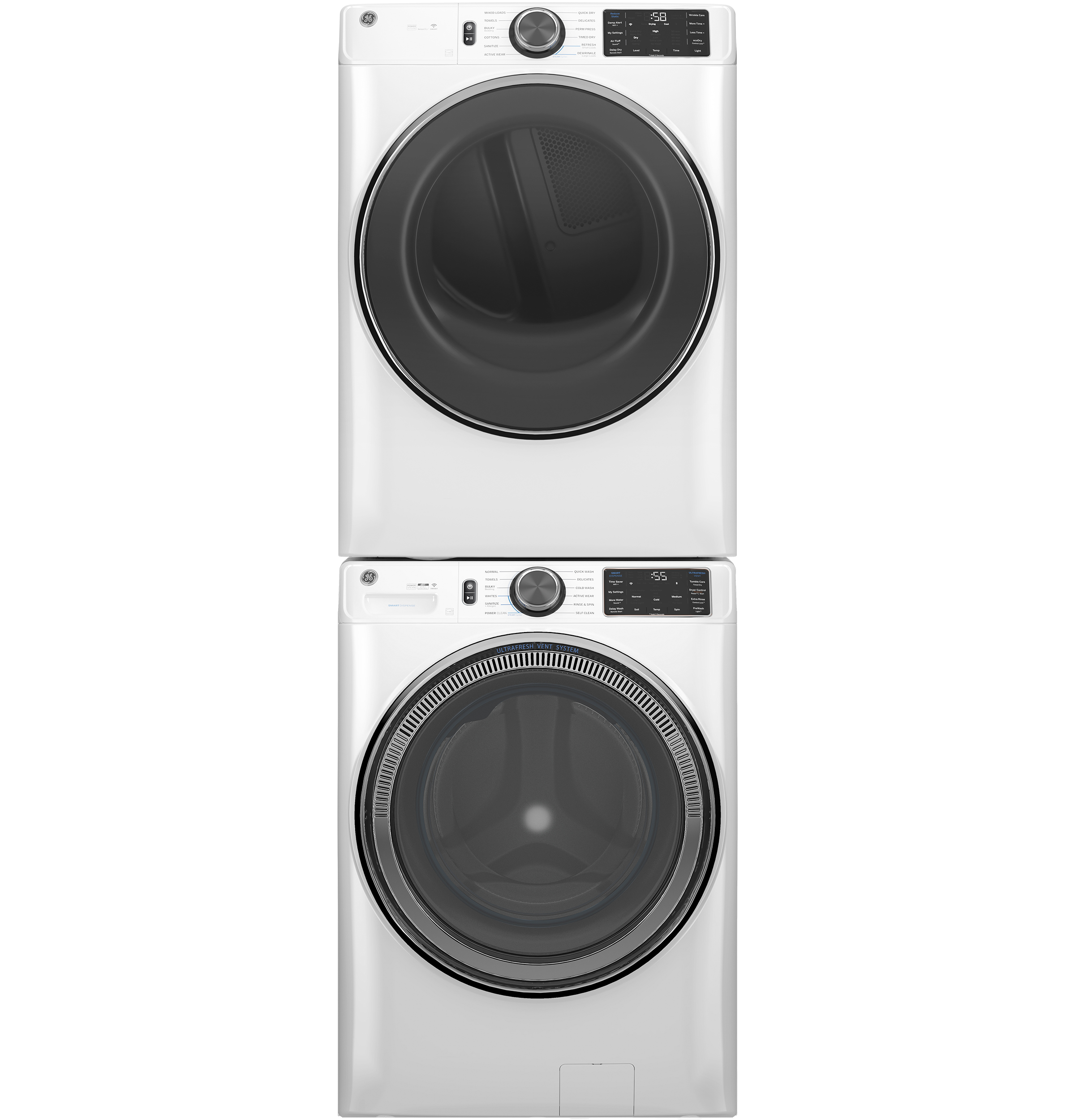 7.8 cu. ft. Capacity Smart Front Load Electric Dryer with Steam and Sanitize Cycle GFD65ESSVWW