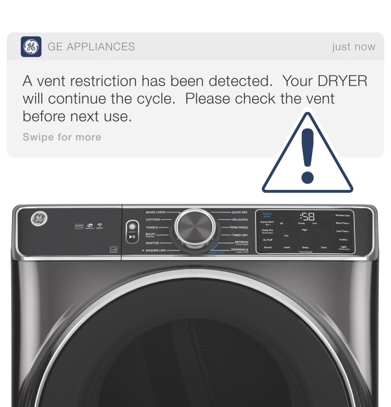 7.8 cu. ft. Capacity Smart Front Load Gas Dryer with Steam and Sanitize Cycle GFD65GSSNWW