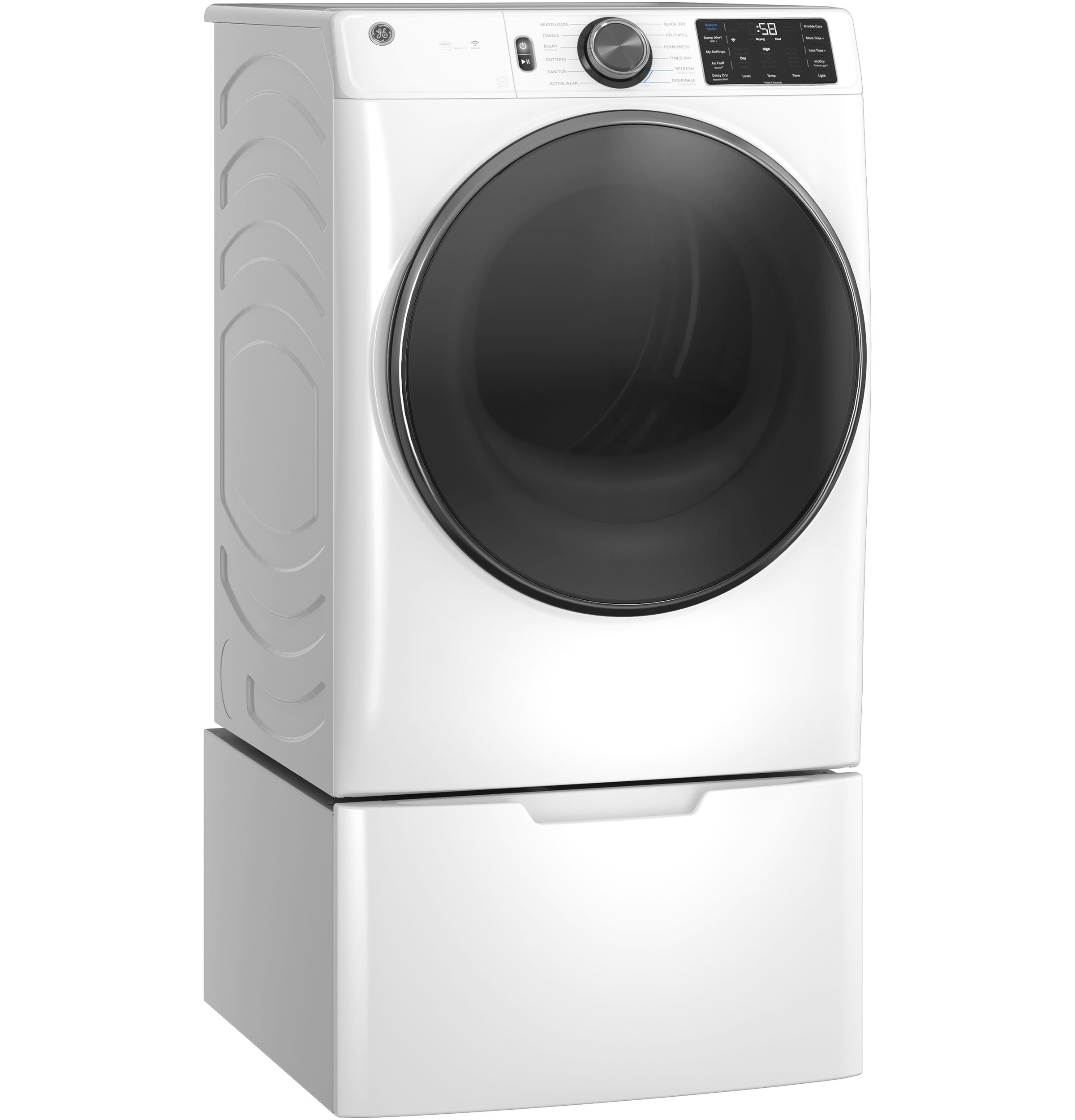 7.8 cu. ft. Capacity Smart Front Load Gas Dryer with Steam and Sanitize Cycle GFD65GSSVWW