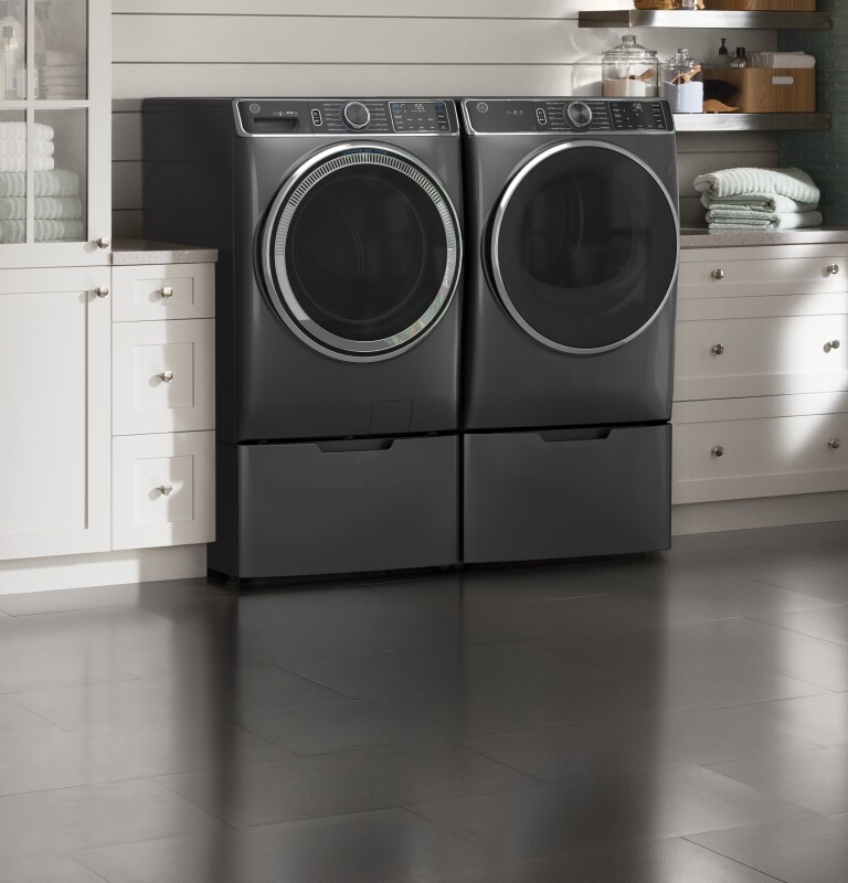7.8 cu. ft. Capacity Smart Front Load Electric Dryer with Steam and Sanitize Cycle GFD85ESPNDG