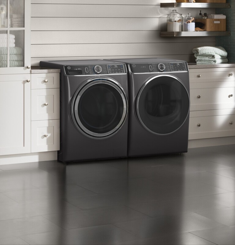 7.8 cu. ft. Capacity Smart Front Load Electric Dryer with Steam and Sanitize Cycle GFD85ESPNDG