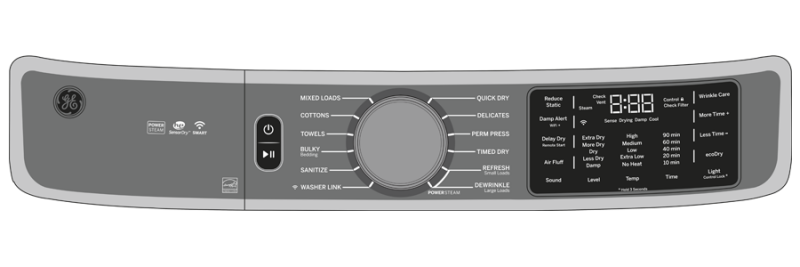 7.8 cu. ft. Capacity Smart Front Load Electric Dryer with Steam and Sanitize Cycle GFD85ESPNDG