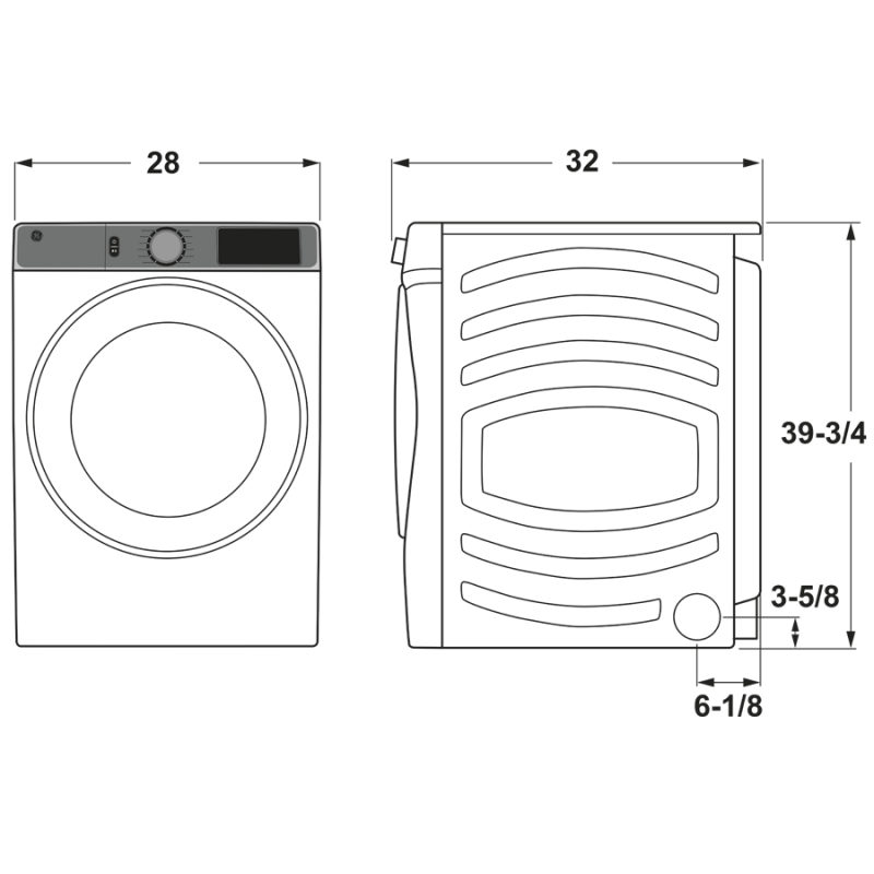 7.8 cu. ft. Capacity Smart Front Load Electric Dryer with Steam and Sanitize Cycle GFD85ESPNDG