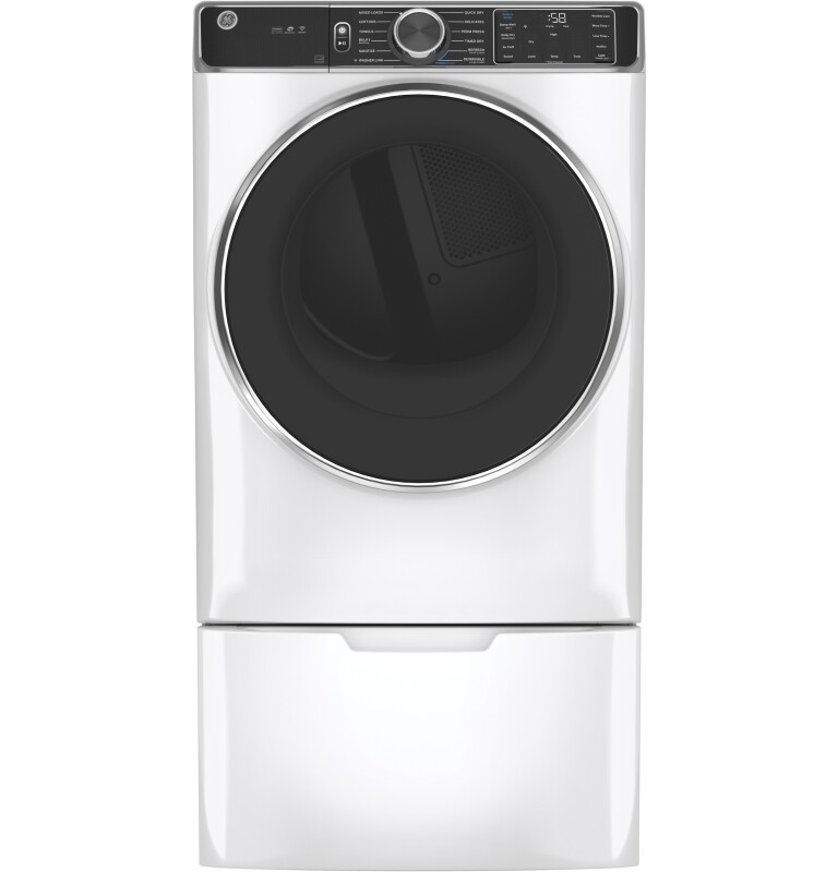 7.8 cu. ft. Capacity Smart Front Load Electric Dryer with Steam and Sanitize Cycle GFD85ESSNWW
