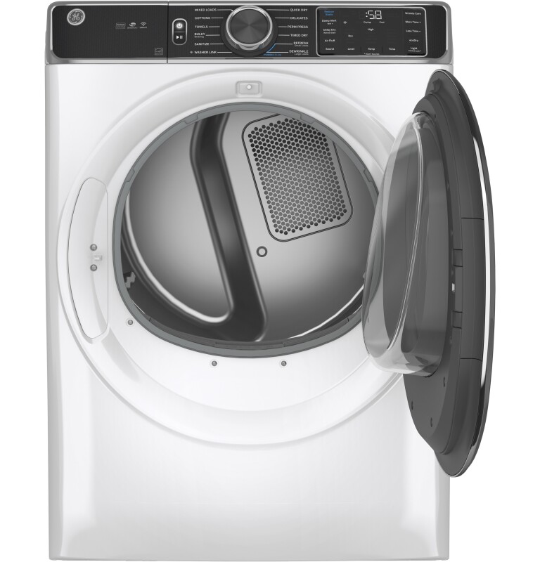 7.8 cu. ft. Capacity Smart Front Load Electric Dryer with Steam and Sanitize Cycle GFD85ESSNWW