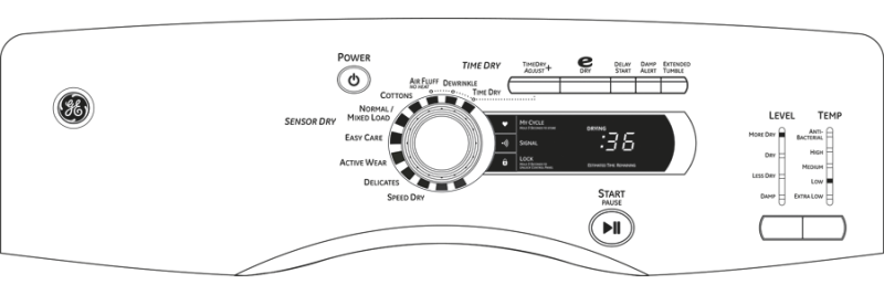 7.0 cu. ft. stainless steel capacity frontload dryer GFDN245GLMS