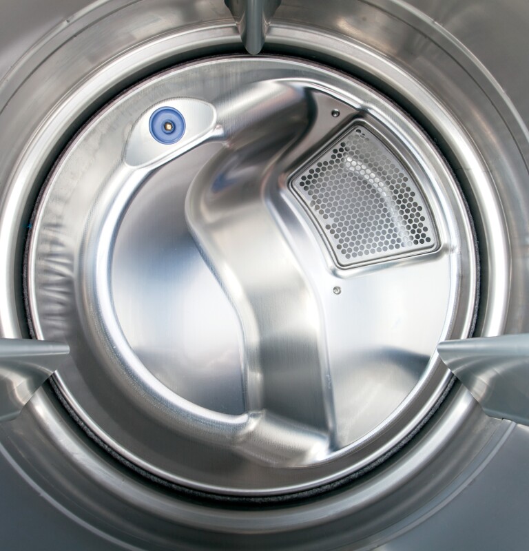 8.1 cu. ft. capacity RightHeight Design Front Load electric dryer with steam GFDR270EHWW