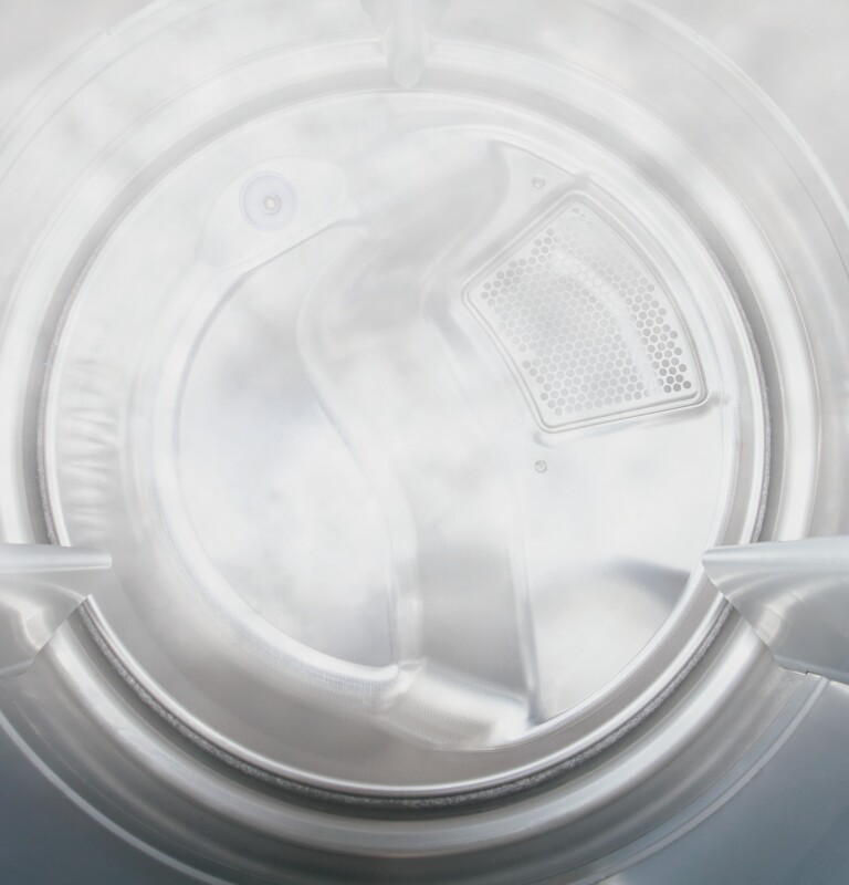 8.1 cu. ft. capacity RightHeight Design Front Load electric dryer with steam GFDR270EHWW