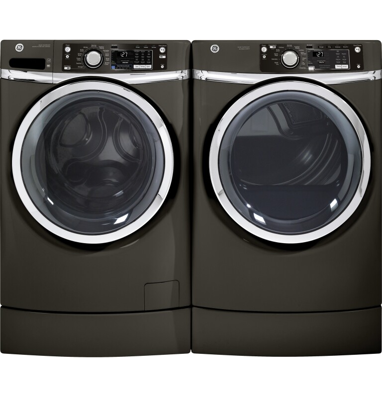 8.1 cu. ft. capacity RightHeight Design Front Load gas dryer with steam GFDR275GHMC