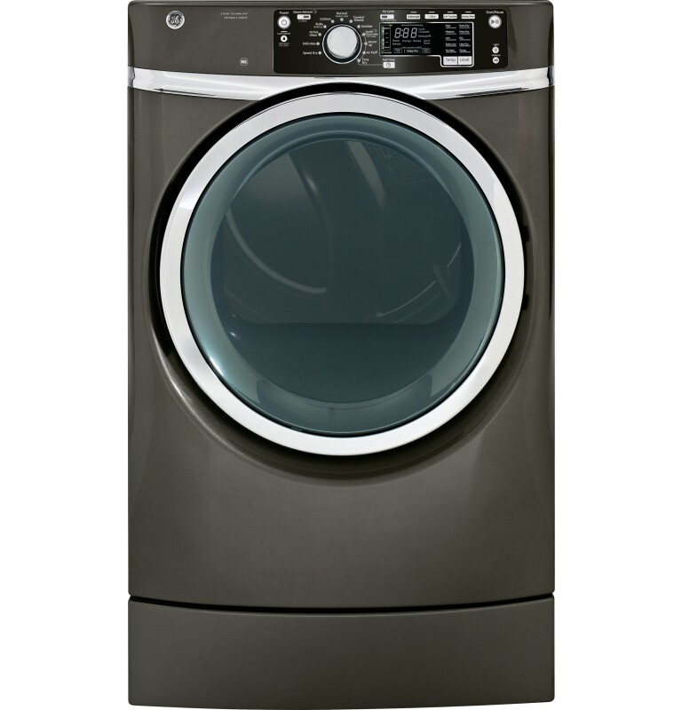 8.3 cu. ft. capacity RightHeight Design Front Load electric dryer with steam GFDR485EFMC