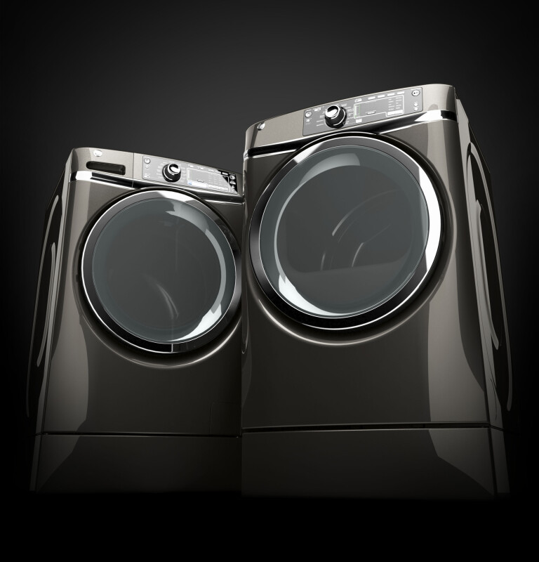 8.3 cu. ft. capacity RightHeight Design Front Load electric dryer with steam GFDR485EFMC