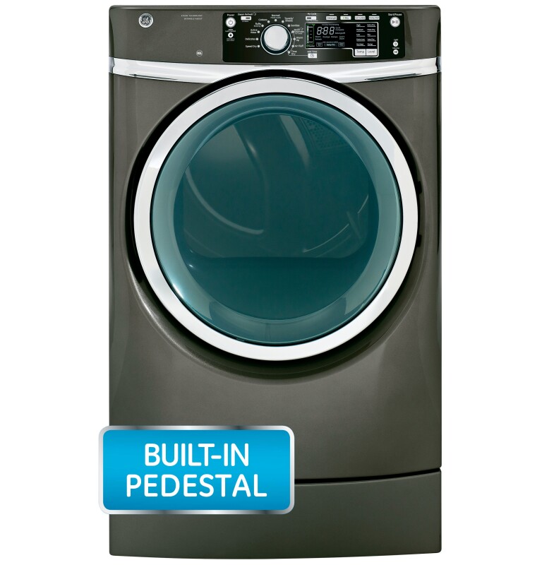 8.3 cu. ft. capacity RightHeight Design Front Load electric dryer with steam GFDR485EFMC