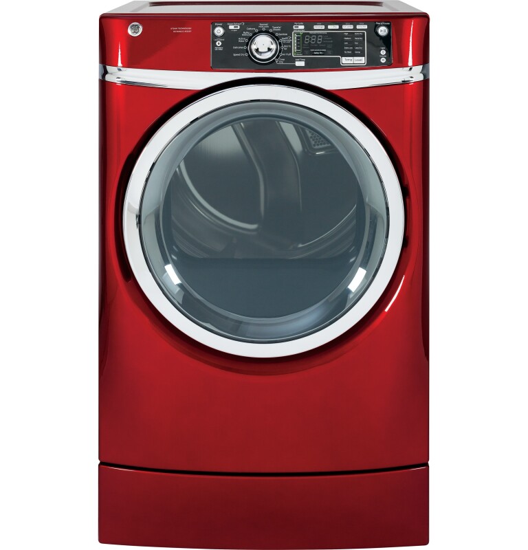 8.3 cu. ft. capacity RightHeight Design Front Load electric dryer with steam GFDR485EFRR