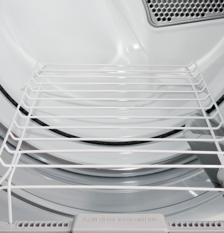 8.3 cu. ft. capacity RightHeight Design Front Load gas dryer with steam GFDR485GFRR