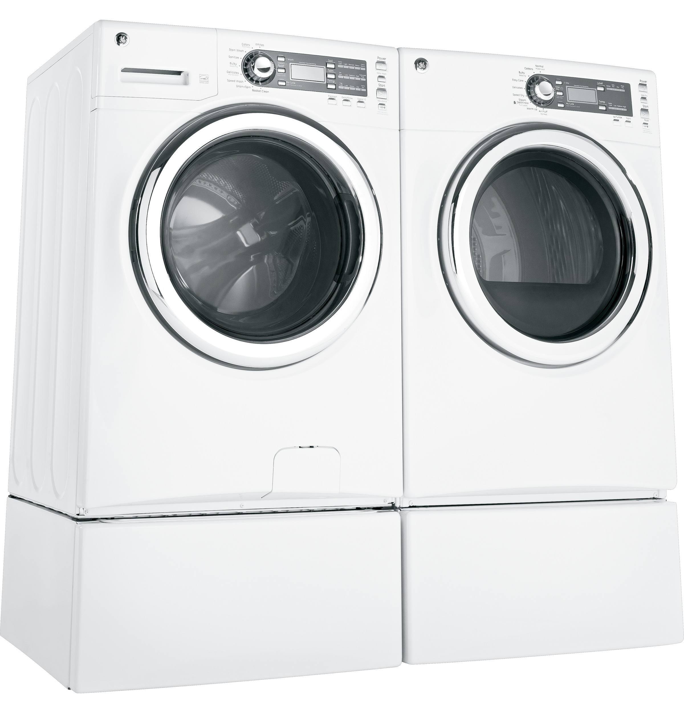 7.5 cu. ft. capacity frontload dryer with Steam and stainless steel drum GFDS150EDWW