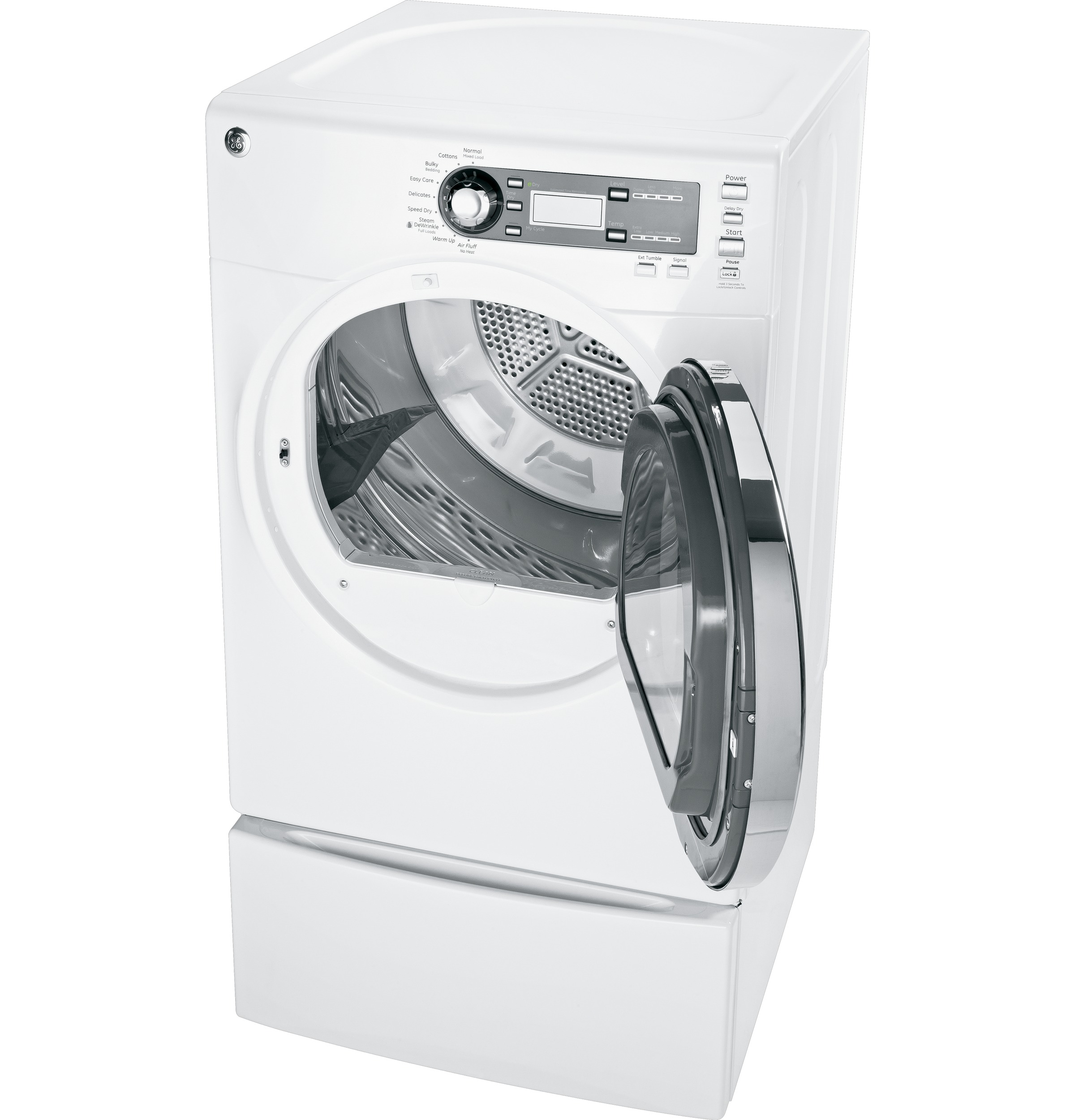 7.5 cu. ft. capacity frontload dryer with Steam and stainless steel drum GFDS150EDWW