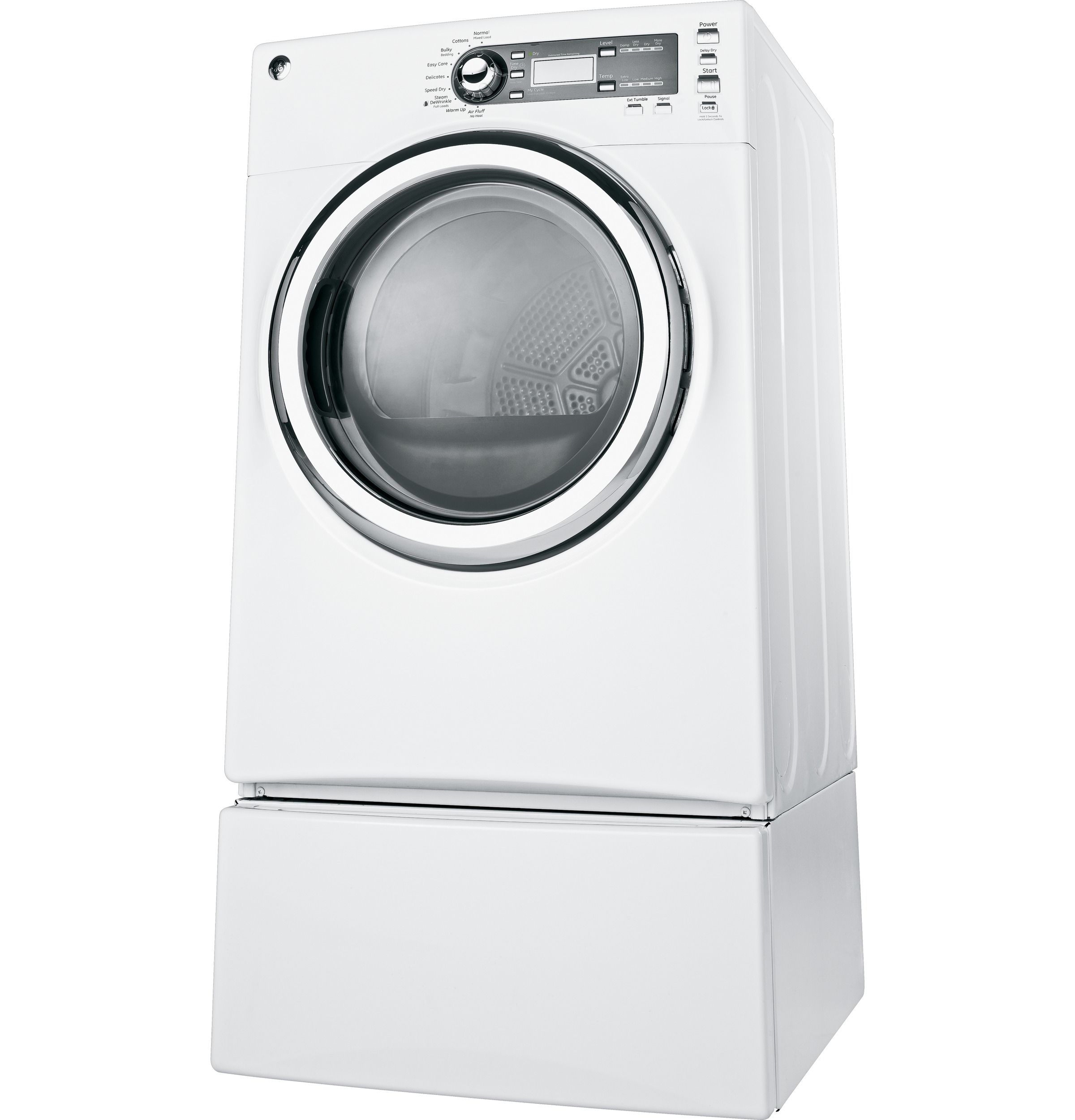 7.5 cu. ft. capacity frontload dryer with Steam and stainless steel drum GFDS150EDWW