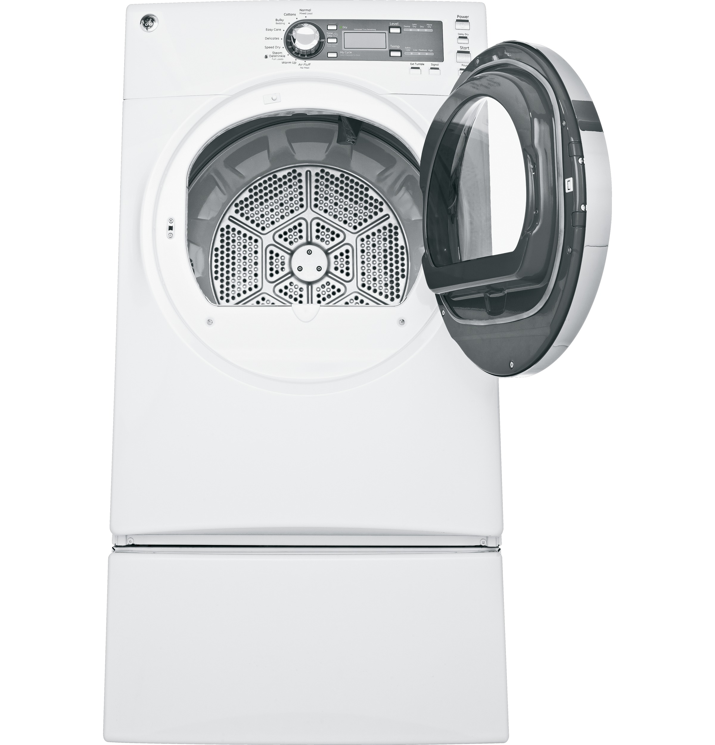 7.5 cu. ft. capacity frontload dryer with Steam and stainless steel drum GFDS150EDWW