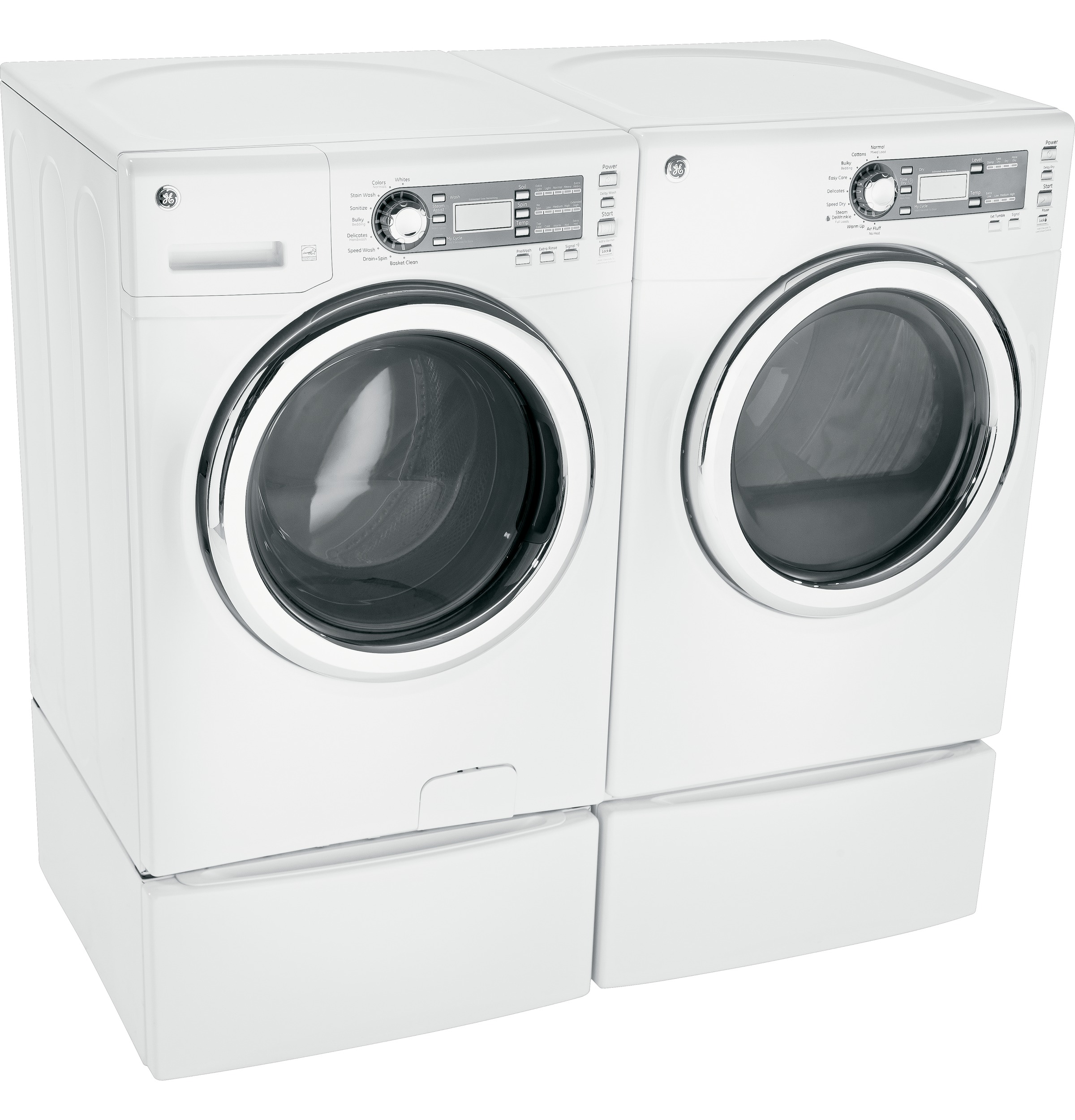 7.5 cu. ft. capacity frontload dryer with Steam and stainless steel drum GFDS150EDWW