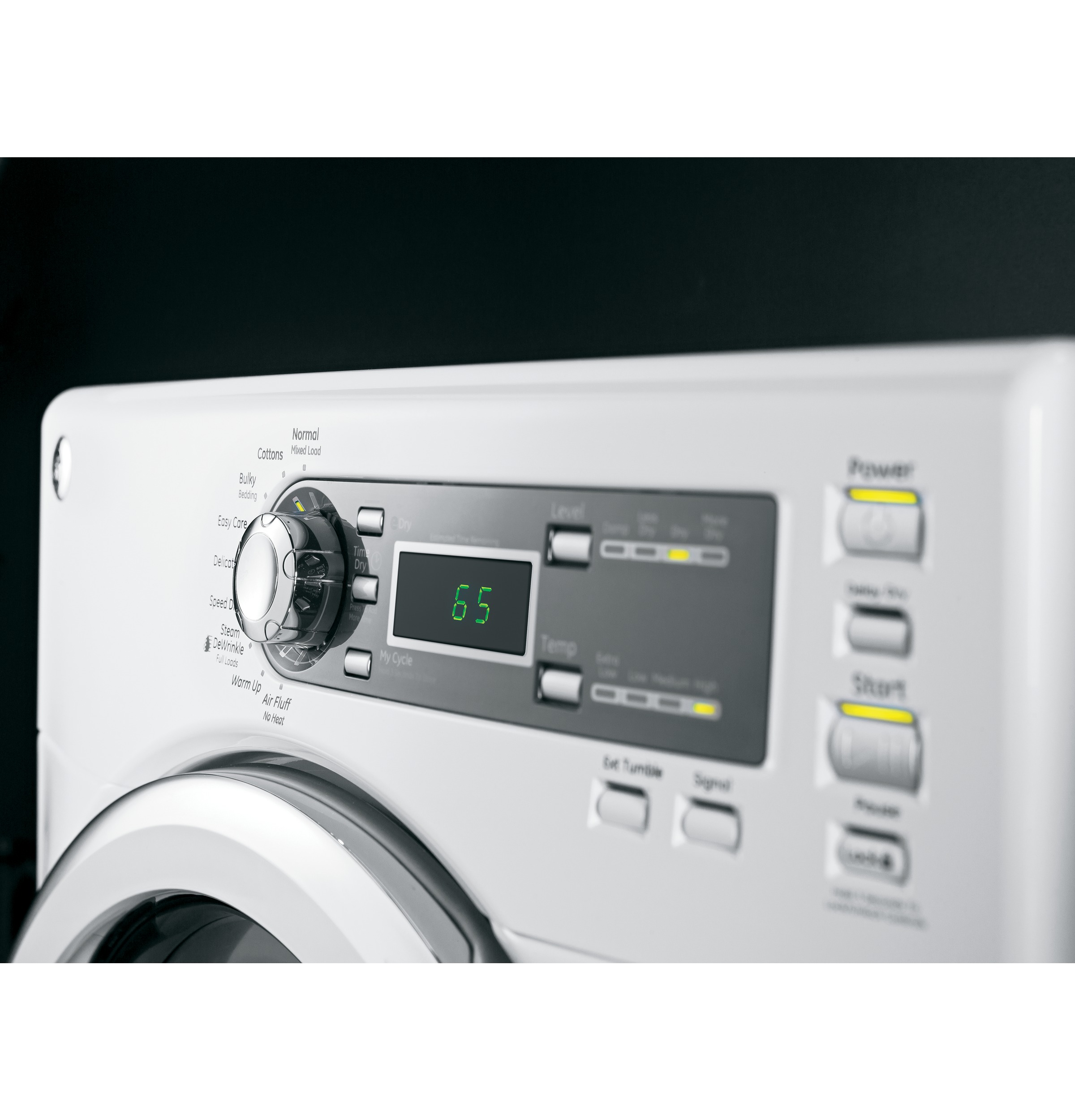 7.5 cu. ft. capacity frontload dryer with Steam and stainless steel drum GFDS150EDWW