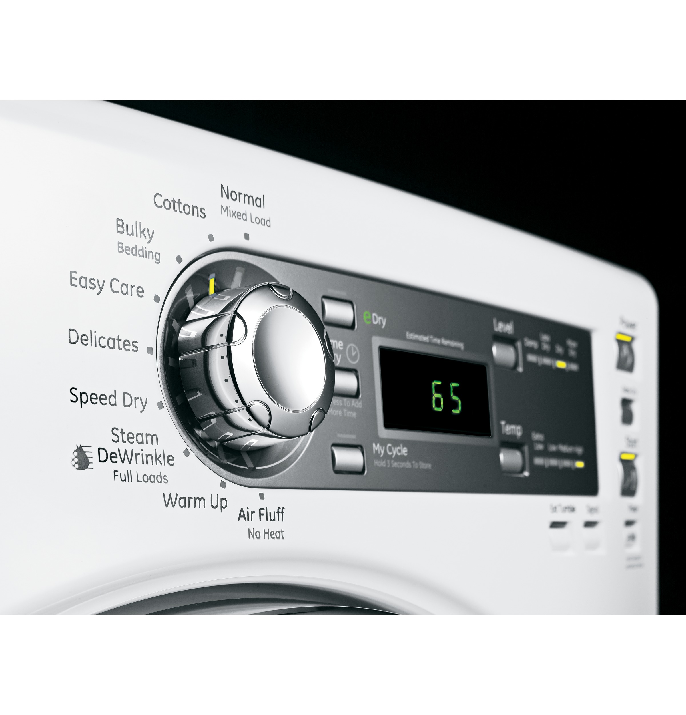 7.5 cu. ft. capacity frontload dryer with Steam and stainless steel drum GFDS150EDWW