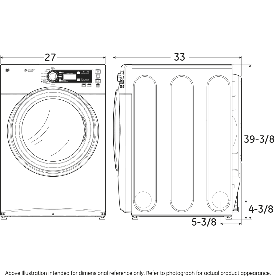7.5 cu. ft. capacity frontload dryer with Steam and stainless steel drum GFDS150EDWW