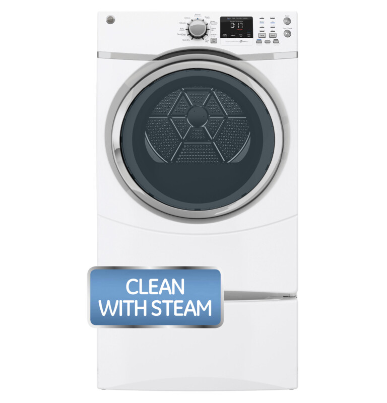 7.5 cu. ft. capacity frontload dryer with steam GFDS170EHWW