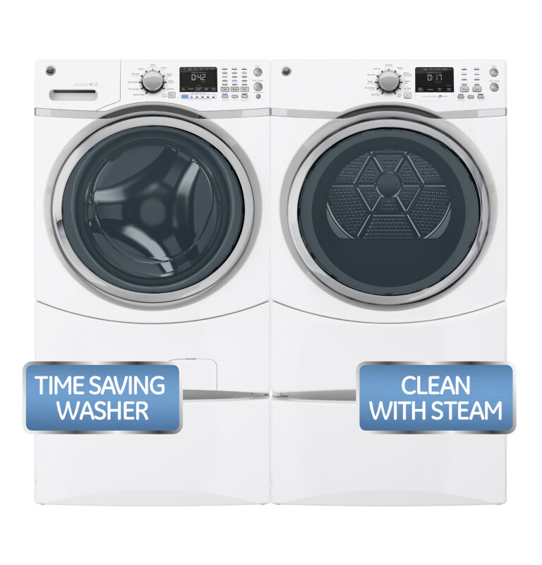 7.5 cu. ft. capacity frontload dryer with steam GFDS170GHWW