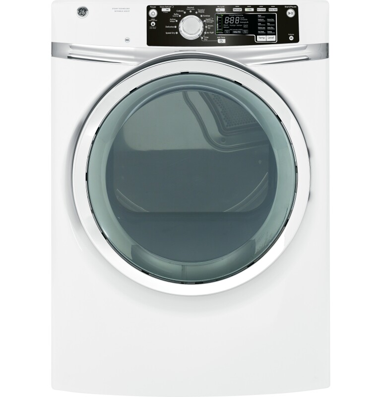 8.1 cu. ft. capacity Front Load electric dryer with steam GFDS260EFWW