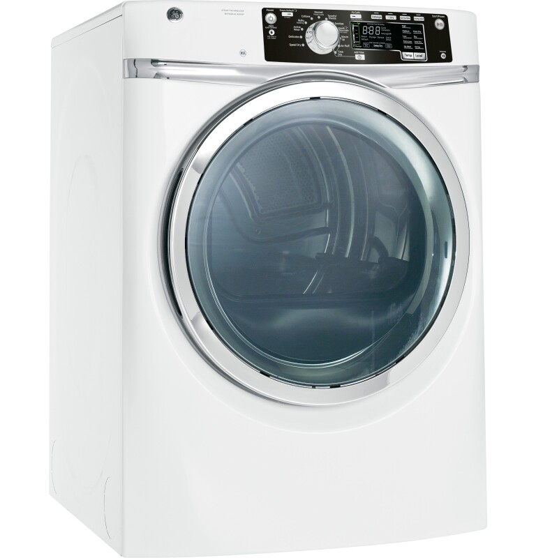 8.1 cu. ft. capacity Front Load electric dryer with steam GFDS260EFWW