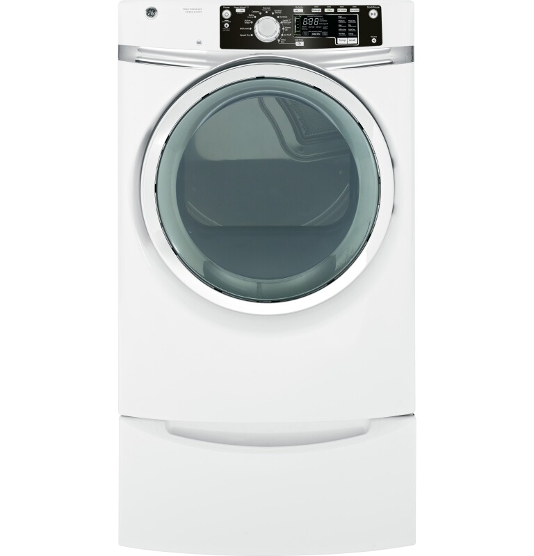 8.1 cu. ft. capacity Front Load electric dryer with steam GFDS260EFWW