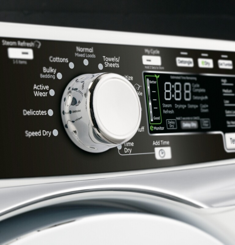 8.1 cu. ft. capacity Front Load electric dryer with steam GFDS260EFWW