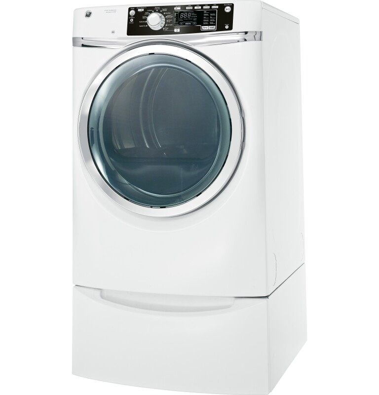 8.1 cu. ft. capacity Front Load electric dryer with steam GFDS260EFWW