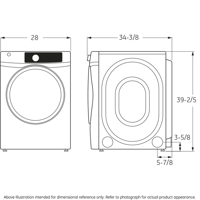8.1 cu. ft. capacity Front Load electric dryer with steam GFDS265EFMC
