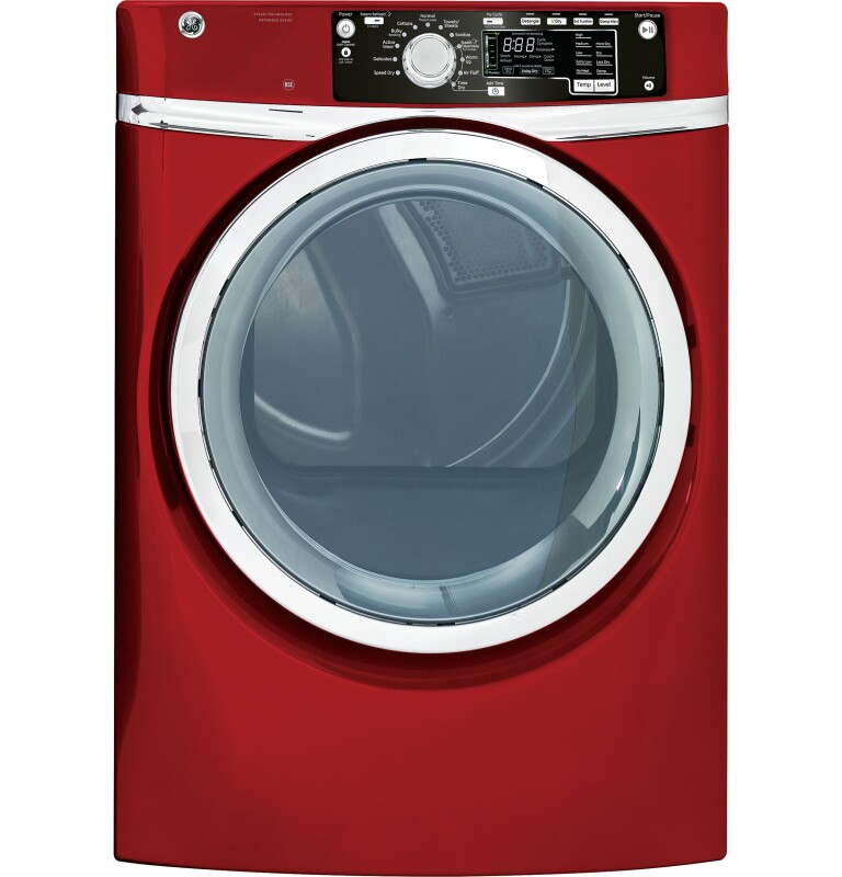 8.1 cu. ft. capacity Front Load electric dryer with steam GFDS265EFRR