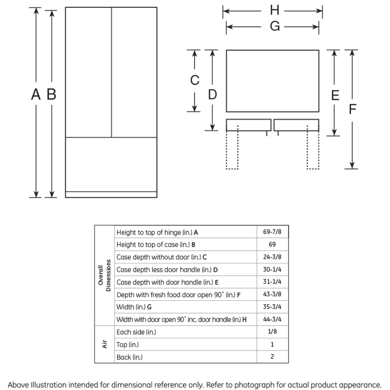 26.7 Cu. Ft. French-Door Refrigerator GFE27GGDBB